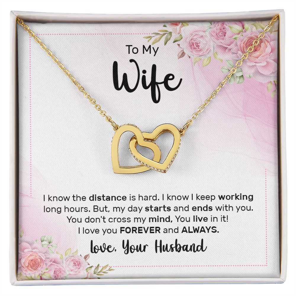 To My Wife I Know the Distance is Hard Inseparable Necklace-Express Your Love Gifts