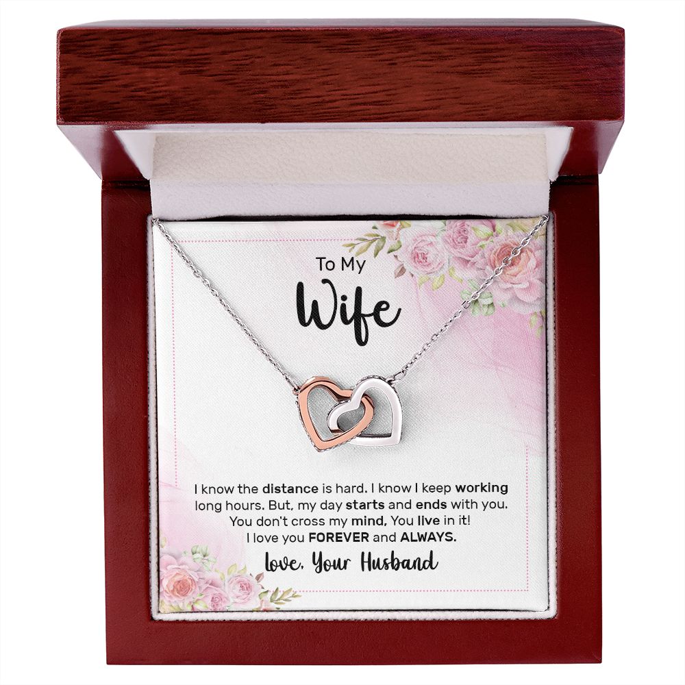 To My Wife I Know the Distance is Hard Inseparable Necklace-Express Your Love Gifts