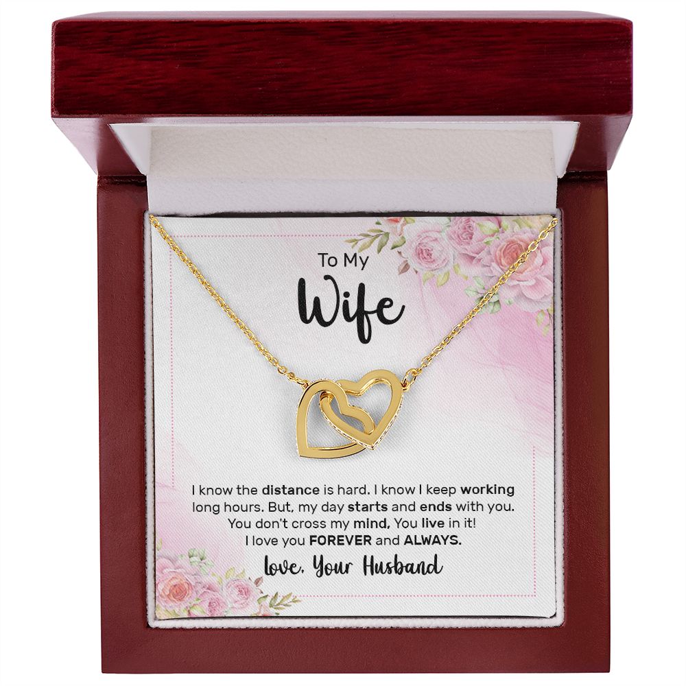 To My Wife I Know the Distance is Hard Inseparable Necklace-Express Your Love Gifts