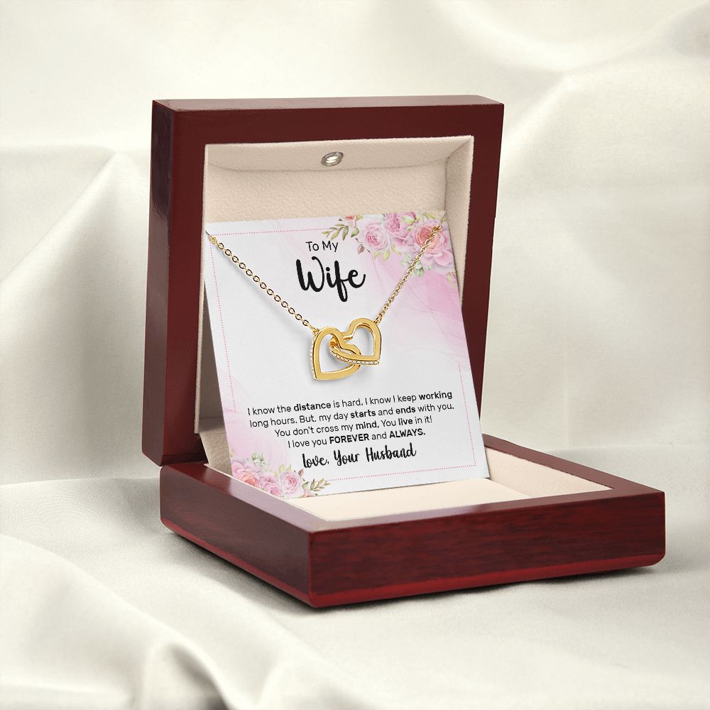 To My Wife I Know the Distance is Hard Inseparable Necklace-Express Your Love Gifts