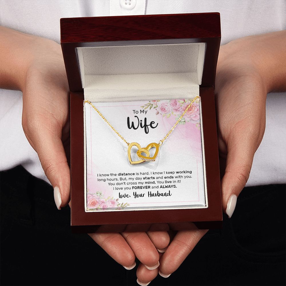 To My Wife I Know the Distance is Hard Inseparable Necklace-Express Your Love Gifts