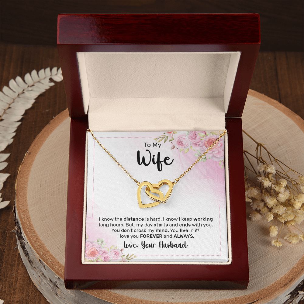 To My Wife I Know the Distance is Hard Inseparable Necklace-Express Your Love Gifts