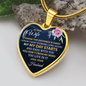 To My Wife I Know The Distance Is Hard Necklace Stainless Steel or 18k Gold Heart 18-22"-Express Your Love Gifts