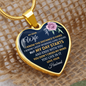 To My Wife I Know The Distance Is Hard Necklace Stainless Steel or 18k Gold Heart 18-22"-Express Your Love Gifts
