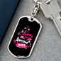 To My Wife I Love My Awesome Wife Pink Keychain Stainless Steel or 18k Gold Dog Tag Keyring-Express Your Love Gifts
