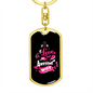 To My Wife I Love My Awesome Wife Pink Keychain Stainless Steel or 18k Gold Dog Tag Keyring-Express Your Love Gifts