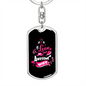 To My Wife I Love My Awesome Wife Pink Keychain Stainless Steel or 18k Gold Dog Tag Keyring-Express Your Love Gifts