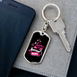 To My Wife I Love My Awesome Wife Pink Keychain Stainless Steel or 18k Gold Dog Tag Keyring-Express Your Love Gifts