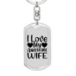 To My Wife I Love My Awesome Wife White Keychain Stainless Steel or 18k Gold Dog Tag Keyring-Express Your Love Gifts