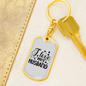 To My Wife I Love My Husband White Keychain Stainless Steel or 18k Gold Dog Tag Keyring-Express Your Love Gifts