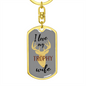 To My Wife I Love My Throphy Wife Keychain Stainless Steel or 18k Gold Dog Tag Keyring-Express Your Love Gifts