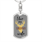 To My Wife I Love My Throphy Wife Keychain Stainless Steel or 18k Gold Dog Tag Keyring-Express Your Love Gifts