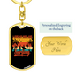 To My Wife I Love My Wife and Surfing Keychain Stainless Steel or 18k Gold Dog Tag Keyring-Express Your Love Gifts