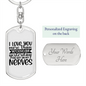 To My Wife I Love You More Than Yesterday Keychain Stainless Steel or 18k Gold Dog Tag Keyring-Express Your Love Gifts