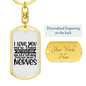 To My Wife I Love You More Than Yesterday Keychain Stainless Steel or 18k Gold Dog Tag Keyring-Express Your Love Gifts
