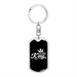 To My Wife I'm Her King Black Keychain Stainless Steel or 18k Gold Dog Tag Keyring-Express Your Love Gifts