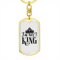 To My Wife I'm Her King Keychain Stainless Steel or 18k Gold Dog Tag Keyring-Express Your Love Gifts