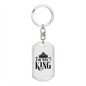 To My Wife I'm Her King Keychain Stainless Steel or 18k Gold Dog Tag Keyring-Express Your Love Gifts