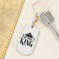 To My Wife I'm Her King Keychain Stainless Steel or 18k Gold Dog Tag Keyring-Express Your Love Gifts