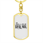 To My Wife I'm Her Mr. Keychain Stainless Steel or 18k Gold Dog Tag Keyring-Express Your Love Gifts