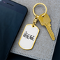 To My Wife I'm Her Mr. Keychain Stainless Steel or 18k Gold Dog Tag Keyring-Express Your Love Gifts