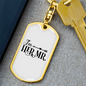 To My Wife I'm Her Mr. Keychain Stainless Steel or 18k Gold Dog Tag Keyring-Express Your Love Gifts