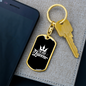 To My Wife I'm His Queen Black Keychain Stainless Steel or 18k Gold Dog Tag Keyring-Express Your Love Gifts