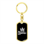 To My Wife I'm His Queen Black Keychain Stainless Steel or 18k Gold Dog Tag Keyring-Express Your Love Gifts