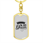 To My Wife I'm His Queen Keychain Stainless Steel or 18k Gold Dog Tag Keyring-Express Your Love Gifts