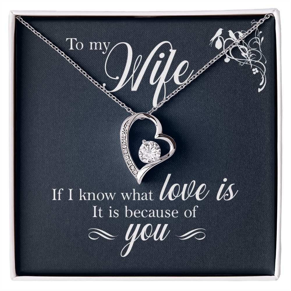 To My Wife If I Know What Love Is Forever Necklace w Message Card-Express Your Love Gifts