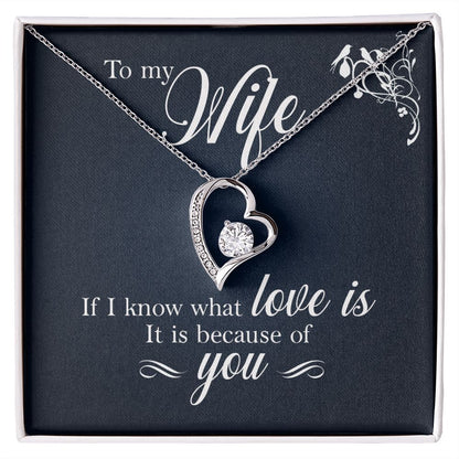 To My Wife If I Know What Love Is Forever Necklace w Message Card-Express Your Love Gifts