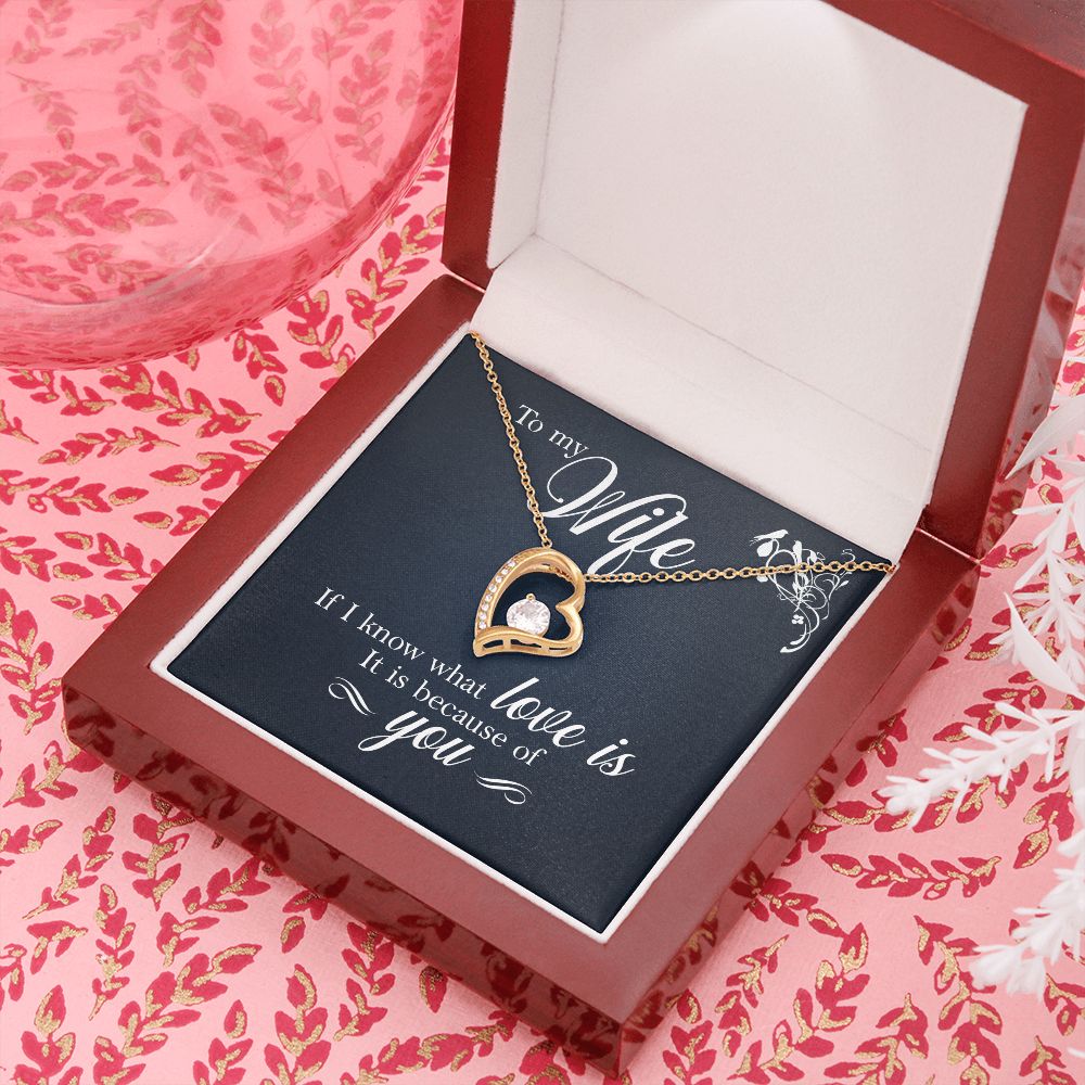 To My Wife If I Know What Love Is Forever Necklace w Message Card-Express Your Love Gifts