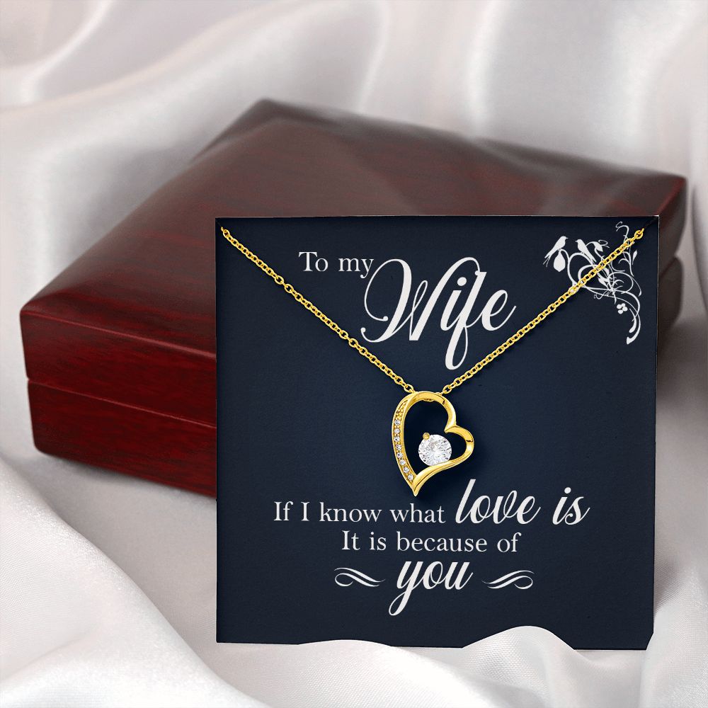 To My Wife If I Know What Love Is Forever Necklace w Message Card-Express Your Love Gifts