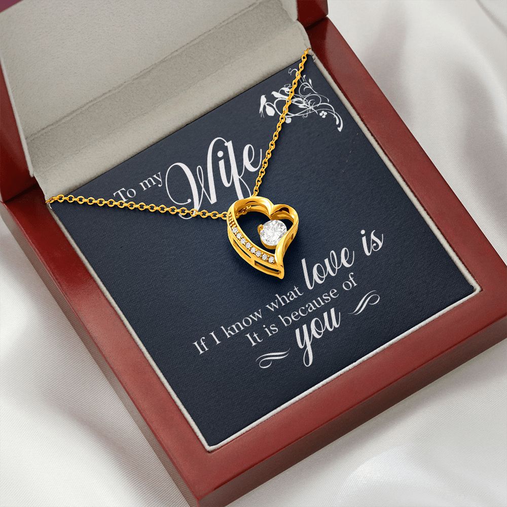 To My Wife If I Know What Love Is Forever Necklace w Message Card-Express Your Love Gifts