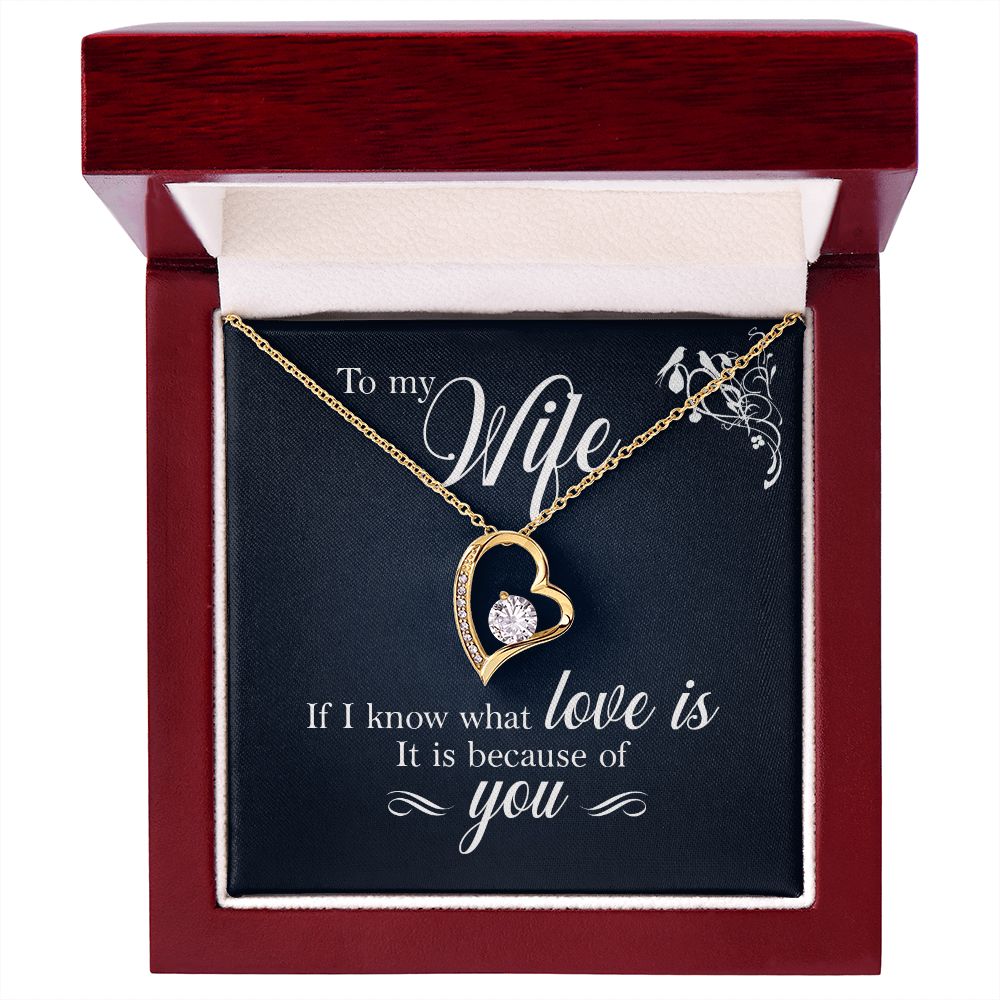 To My Wife If I Know What Love Is Forever Necklace w Message Card-Express Your Love Gifts