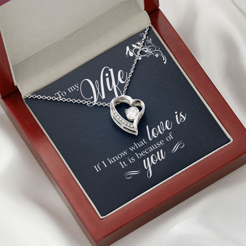 To My Wife If I Know What Love Is Forever Necklace w Message Card-Express Your Love Gifts