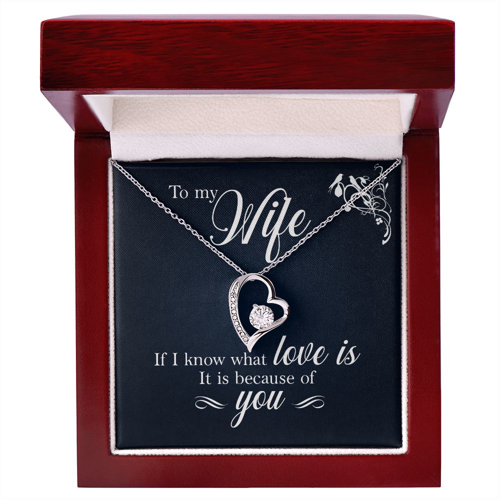 To My Wife If I Know What Love Is Forever Necklace w Message Card-Express Your Love Gifts