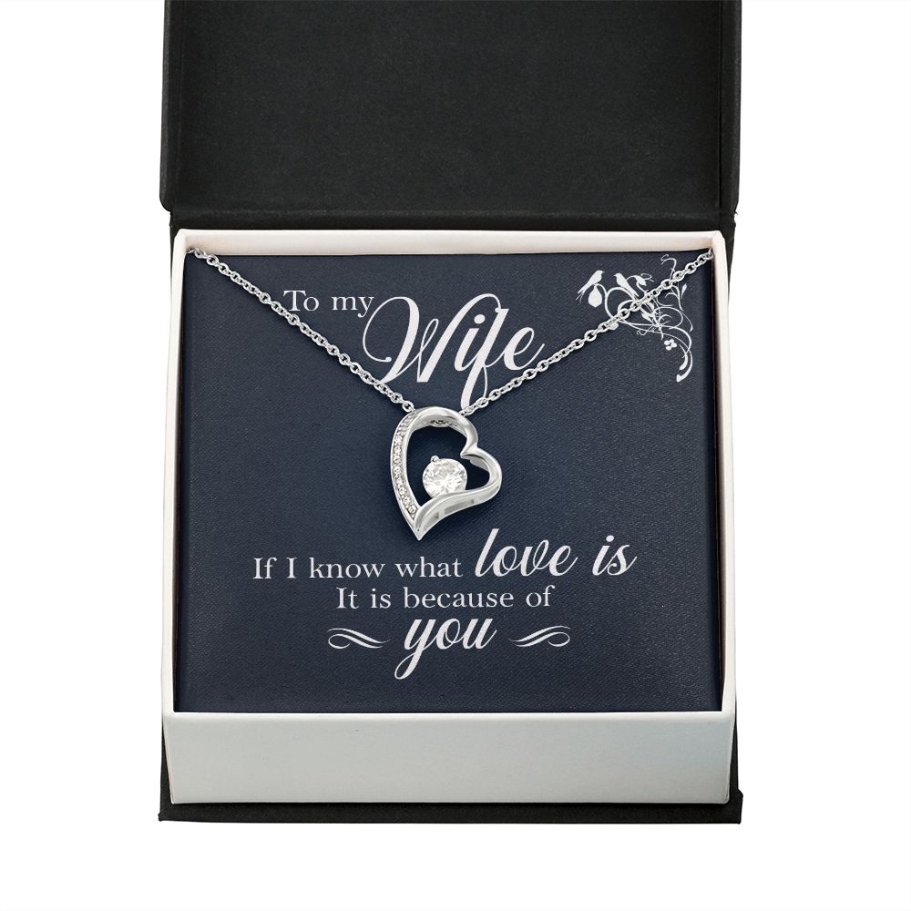 To My Wife If I Know What Love Is Forever Necklace w Message Card-Express Your Love Gifts