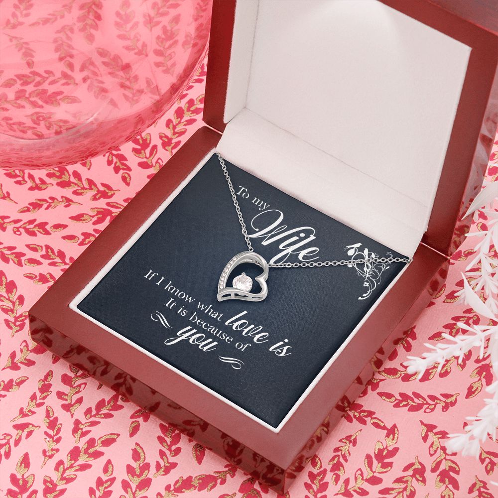 To My Wife If I Know What Love Is Forever Necklace w Message Card-Express Your Love Gifts