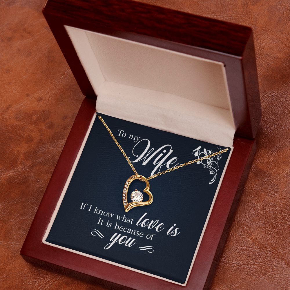 To My Wife If I Know What Love Is Forever Necklace w Message Card-Express Your Love Gifts
