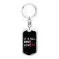 To My Wife It's All About Love Keychain Stainless Steel or 18k Gold Dog Tag Keyring-Express Your Love Gifts