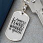 To My Wife King Without Queen Keychain Stainless Steel or 18k Gold Dog Tag Keyring-Express Your Love Gifts