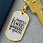 To My Wife King Without Queen Keychain Stainless Steel or 18k Gold Dog Tag Keyring-Express Your Love Gifts