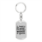 To My Wife King Without Queen Keychain Stainless Steel or 18k Gold Dog Tag Keyring-Express Your Love Gifts