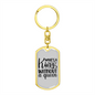 To My Wife King Without Queen Keychain Stainless Steel or 18k Gold Dog Tag Keyring-Express Your Love Gifts