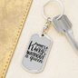 To My Wife King Without Queen Keychain Stainless Steel or 18k Gold Dog Tag Keyring-Express Your Love Gifts