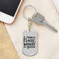 To My Wife King Without Queen Keychain Stainless Steel or 18k Gold Dog Tag Keyring-Express Your Love Gifts