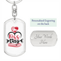 To My Wife Kiss Day Keychain Stainless Steel or 18k Gold Dog Tag Keyring-Express Your Love Gifts