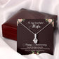 To My Wife Light of My Life Happy Anniversary Alluring Ribbon Necklace Message Card-Express Your Love Gifts