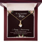 To My Wife Light of My Life Happy Anniversary Alluring Ribbon Necklace Message Card-Express Your Love Gifts